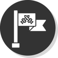 drapeau glyphe ombre cercle icône conception vecteur