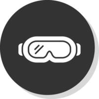 des lunettes de protection glyphe ombre cercle icône conception vecteur