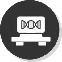 ADN brin glyphe ombre cercle icône conception vecteur
