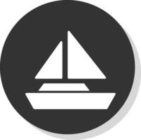 bateau glyphe ombre cercle icône conception vecteur