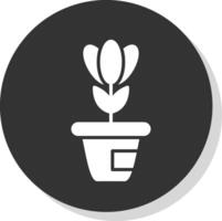 plante glyphe ombre cercle icône conception vecteur