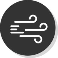 venteux glyphe ombre cercle icône conception vecteur