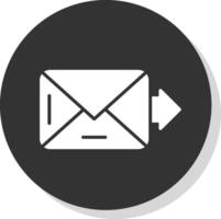email glyphe ombre cercle icône conception vecteur