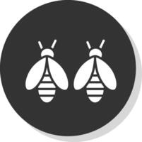 les abeilles glyphe ombre cercle icône conception vecteur