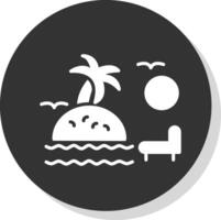 le coucher du soleil sur plage glyphe ombre cercle icône conception vecteur