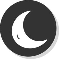 lune glyphe ombre cercle icône conception vecteur