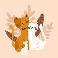 carte avec mignonne chats. des illustrations vecteur