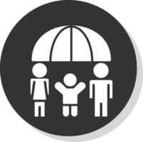 famille santé Assurance glyphe ombre cercle icône conception vecteur