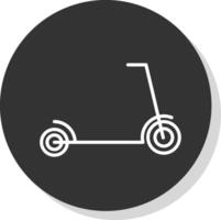 donner un coup scooter glyphe dû cercle icône conception vecteur