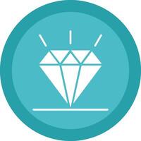 diamant glyphe dû cercle icône conception vecteur