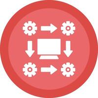 flux de travail glyphe dû cercle icône conception vecteur