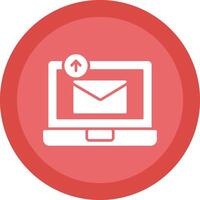 Envoi en cours email glyphe dû cercle icône conception vecteur