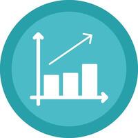 croissance glyphe dû cercle icône conception vecteur