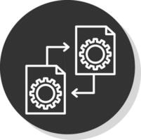 fichier la gestion glyphe dû cercle icône conception vecteur