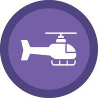 hélicoptère glyphe dû cercle icône conception vecteur