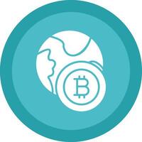 bitcoin monde glyphe dû cercle icône conception vecteur