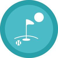 le golf glyphe dû cercle icône conception vecteur