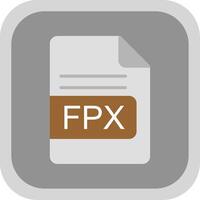 fpx fichier format plat rond coin icône conception vecteur