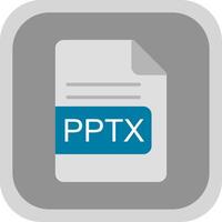 pptx fichier format plat rond coin icône conception vecteur