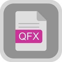 qfx fichier format plat rond coin icône conception vecteur