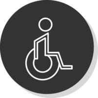 handicapé patient glyphe dû cercle icône conception vecteur