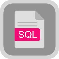 sql fichier format plat rond coin icône conception vecteur