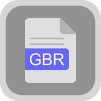 gbr fichier format plat rond coin icône conception vecteur