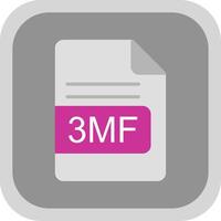 3mf fichier format plat rond coin icône conception vecteur