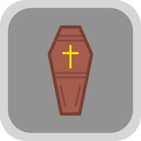 cercueil plat rond coin icône conception vecteur