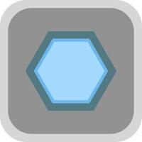 hexagone plat rond coin icône conception vecteur