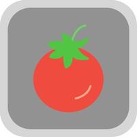 tomate plat rond coin icône conception vecteur