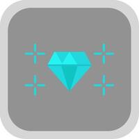 diamant plat rond coin icône conception vecteur
