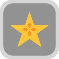 étoile fruit plat rond coin icône conception vecteur