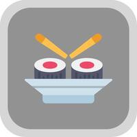 Sushi plat rond coin icône conception vecteur