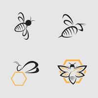 collection de mon chéri abeille animal logos et symboles illustration conception isolé gris Contexte vecteur