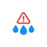 icône d'alerte de contamination de l'eau sur blanc vecteur