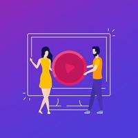 lire l'illustration vectorielle de contenu vidéo vecteur