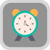 alarme l'horloge plat rond coin icône conception vecteur