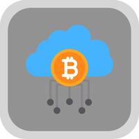 nuage bitcoin plat rond coin icône conception vecteur