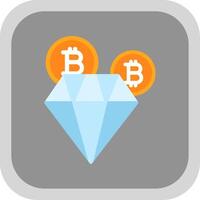 bitcoin diamant plat rond coin icône conception vecteur