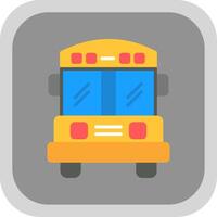 école autobus plat rond coin icône conception vecteur