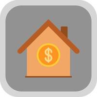 hypothèque prêt plat rond coin icône conception vecteur