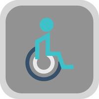 handicapé patient plat rond coin icône conception vecteur