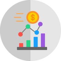 investissement plat échelle icône conception vecteur