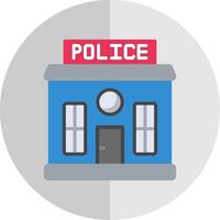 police station plat échelle icône conception vecteur