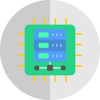 CPU plat échelle icône conception vecteur