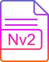 nv2 fichier format ligne pente icône conception vecteur