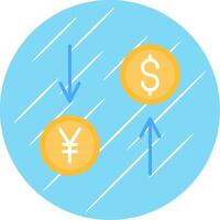 échange taux plat cercle icône conception vecteur