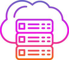 nuage les serveurs ligne pente icône conception vecteur
