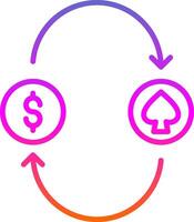 jeux d'argent ligne pente icône conception vecteur